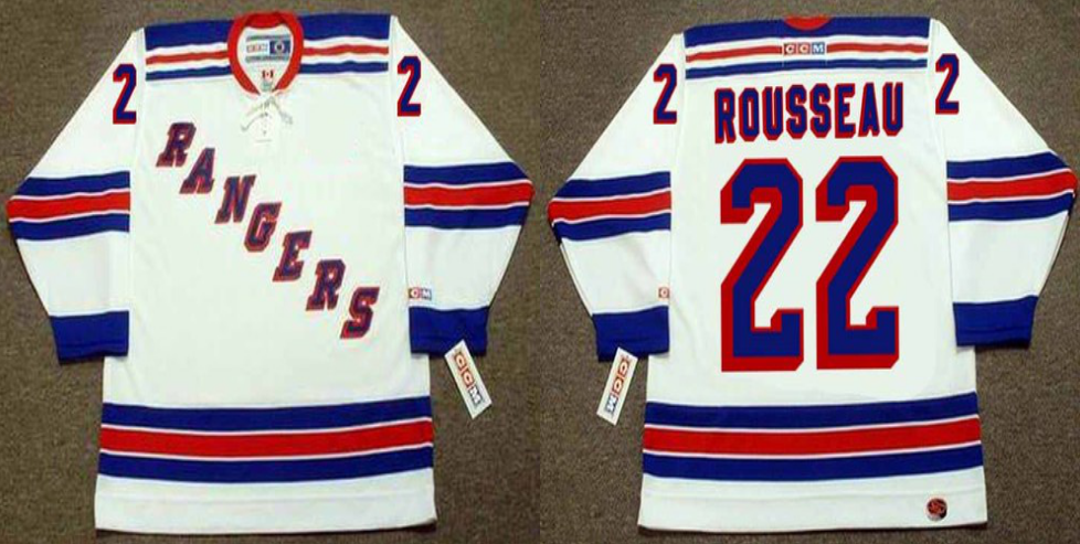 2019 Men New York Rangers #22 Rousseau white CCM NHL jerseys